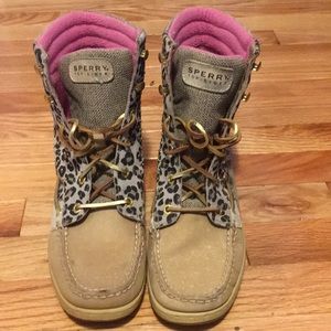 Leopard print Sperry Top-Sider boots